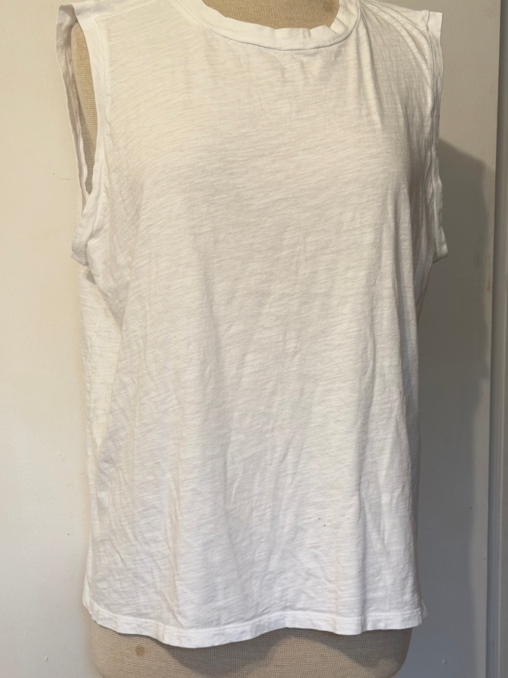 Eileen Fisher White Sleeveless Crewneck Tank